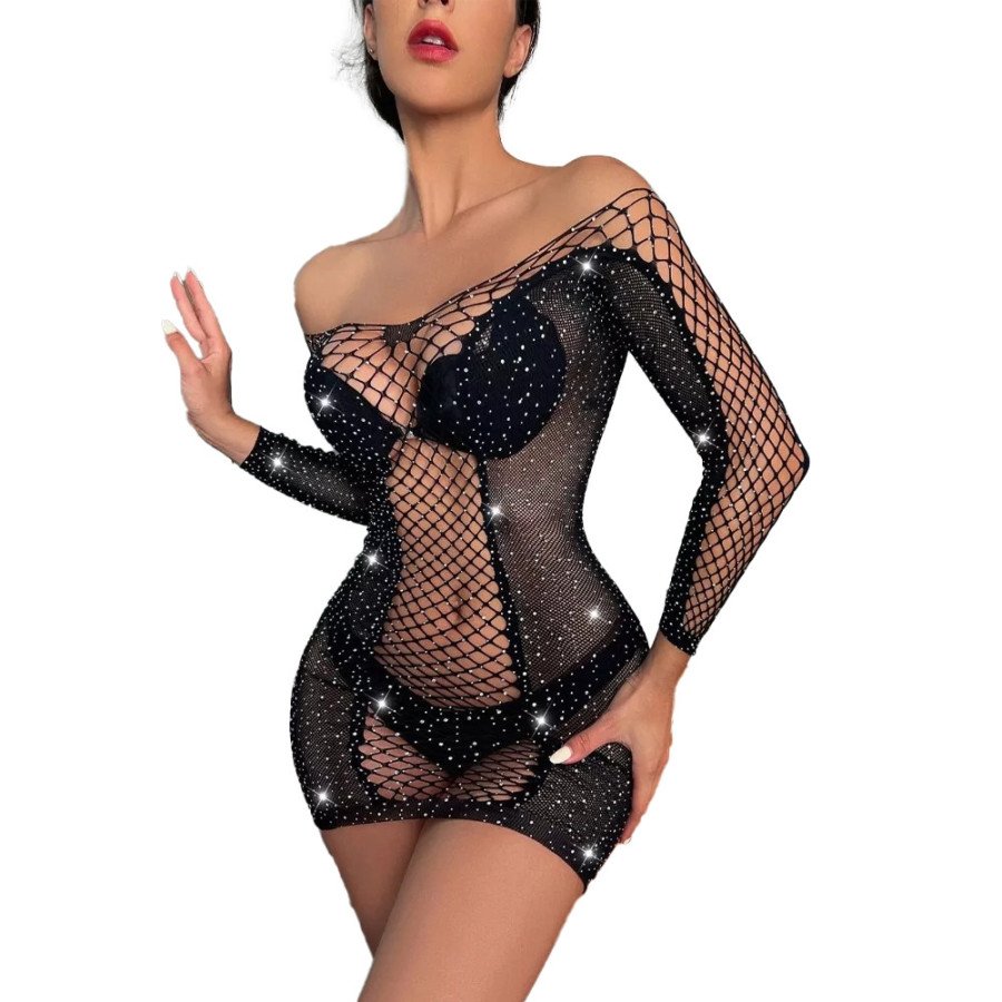 canndis-net-dress-black-transparent-hot-with-rhinestones-size-unique-c