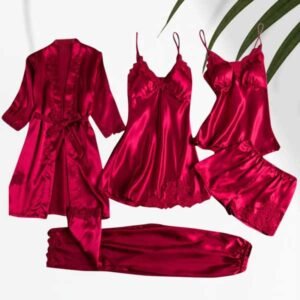 05 Pieces Silk Robe Set