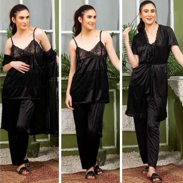 flourish-3-pieces-black-pajama-gown-set