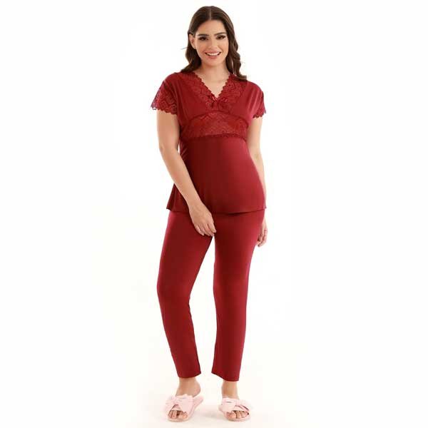 flourish-v-neck-lace-pajama-set-fl-1084