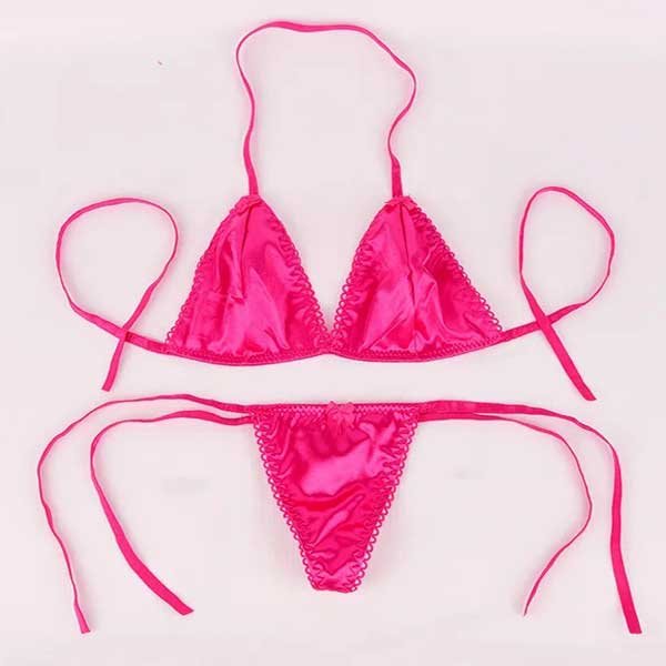 shocking-pink-micro-sexy-bikini-set-solid-color-silk-satin-cute-bow-tie-lace-bf-0040